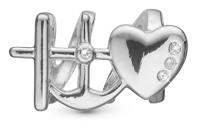 Faith Hope & Love Charm 6 mm til Classic Læderarmbånd 630-S174 — produktfoto