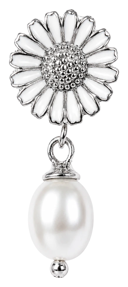 Marguerite Pearl charm 6 mm sølv 630-S306