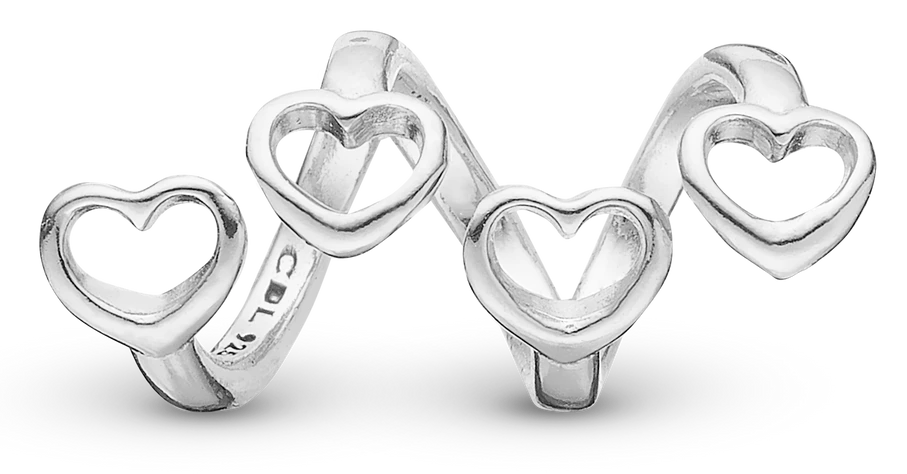 Family Hearts Charm 6 mm til Classic Læderarmbånd 630-S91 — Produktfoto