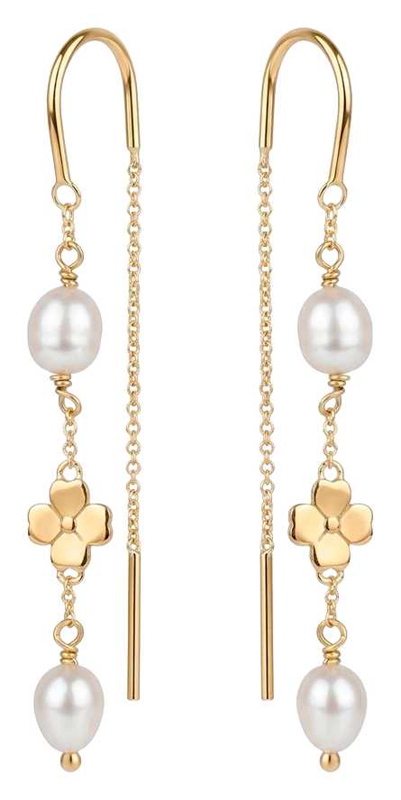 Clover & Pearl ørehænger forgyldt sølv 670-G108