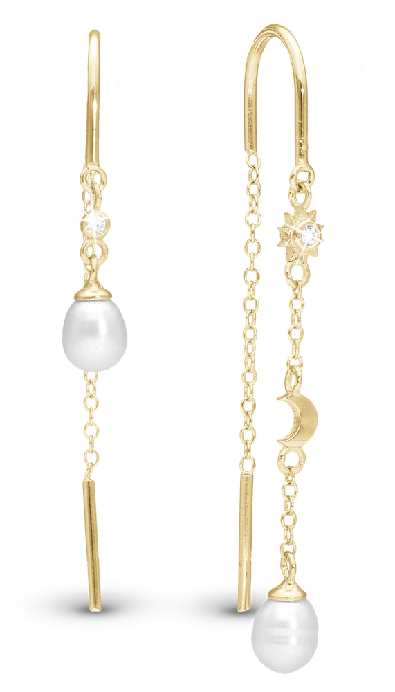Day & Night Hænge Øreringe i forgyldt sterlingsølv 670-G82 — product photo