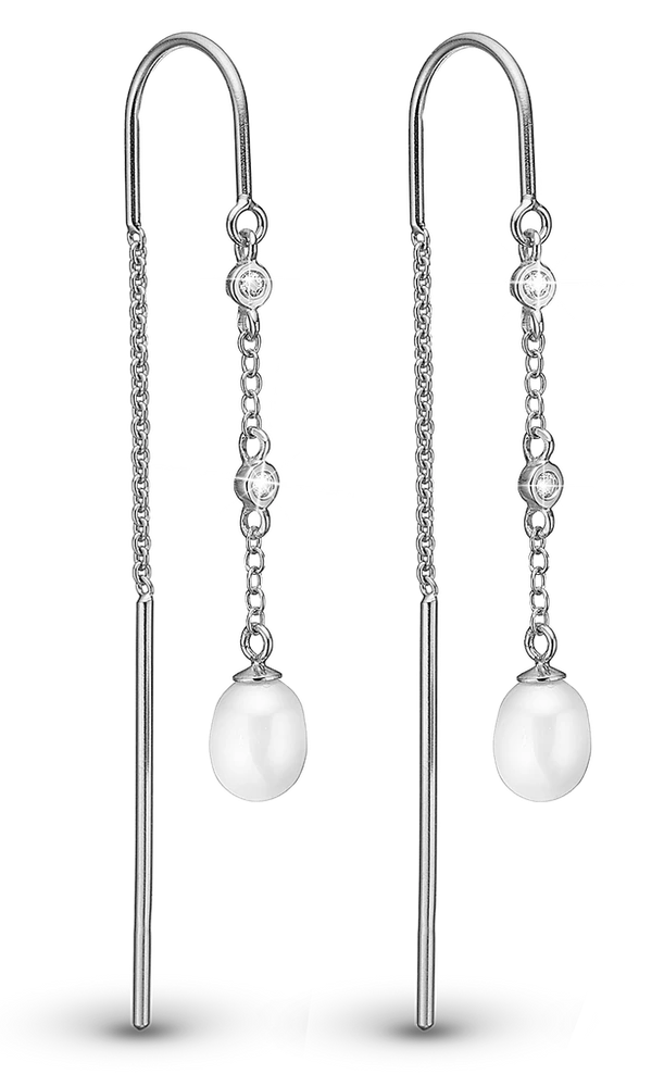 Pearl Drops Hænge Øreringe i sterlingsølv 670-S53 — Produktfoto