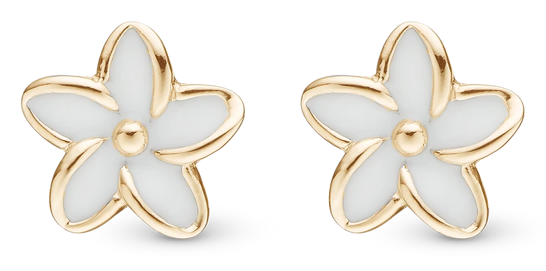 Enamel Flowers Ørestikker i forgyldt sterlingsølv 671-G02 — Produktfoto
