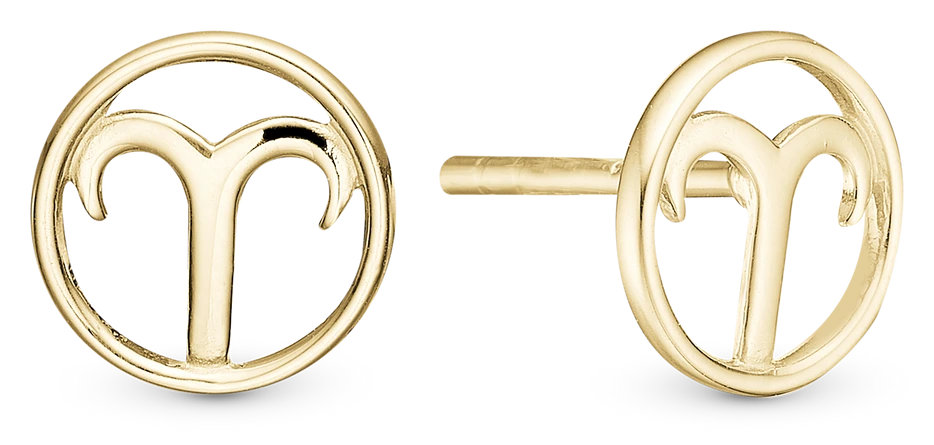 Stjernetegn Vædder Ørestikker i forgyldt sterlingsølv 671-G105-3 — product photo