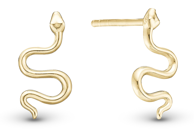 Snake Ørestikker i forgyldt sterlingsølv 671-G109 — produktfoto