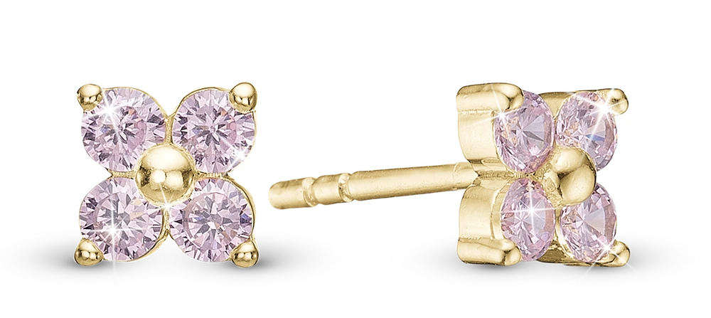 Pink Magic Ørestikker i forgyldt sterlingsølv 671-G125pink — produktbilde