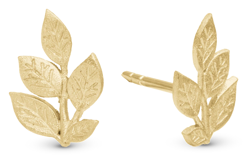 Leaf Beauty Ørestikker i forgyldt sterlingsølv 671-G138 — produktfoto