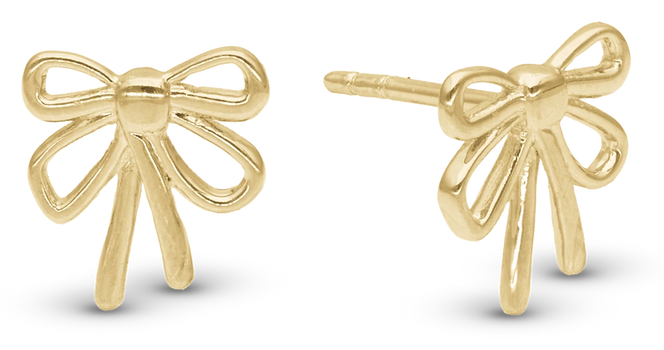 Bow Ørestikker i forgyldt sterlingsølv 671-G144 — Produktfoto