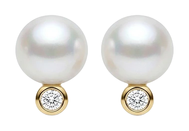 LG Diamond and Pearl ørestikker forgyldt sølv 671-G161