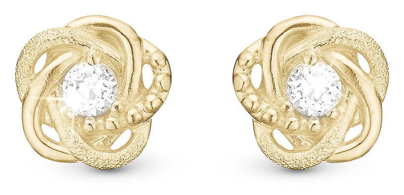 Knot Ørestikker i forgyldt sterlingsølv 671-G63 — Produktfoto