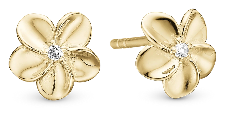 Flower Bouquet Ørestikker i forgyldt sterlingsølv 671-G84 — Produktfoto