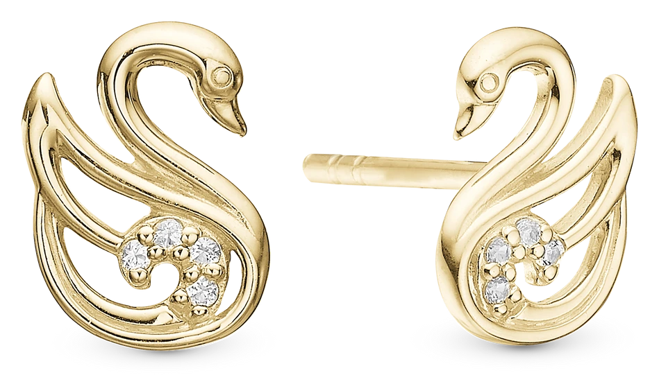 The Swan Ørestikker i forgyldt sterlingsølv 671-G97 — Produktfoto