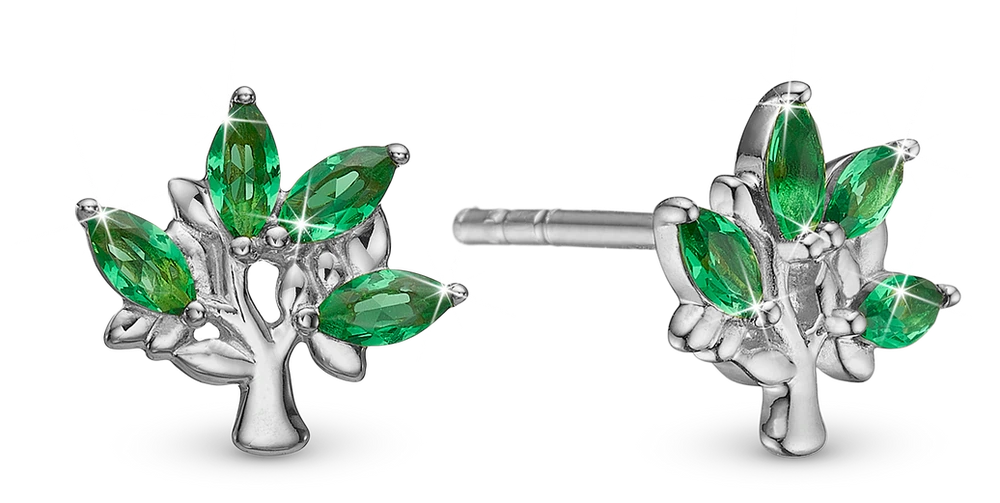Green Family Tree Ørestikker i sterlingsølv 671-S120 — produktbilde