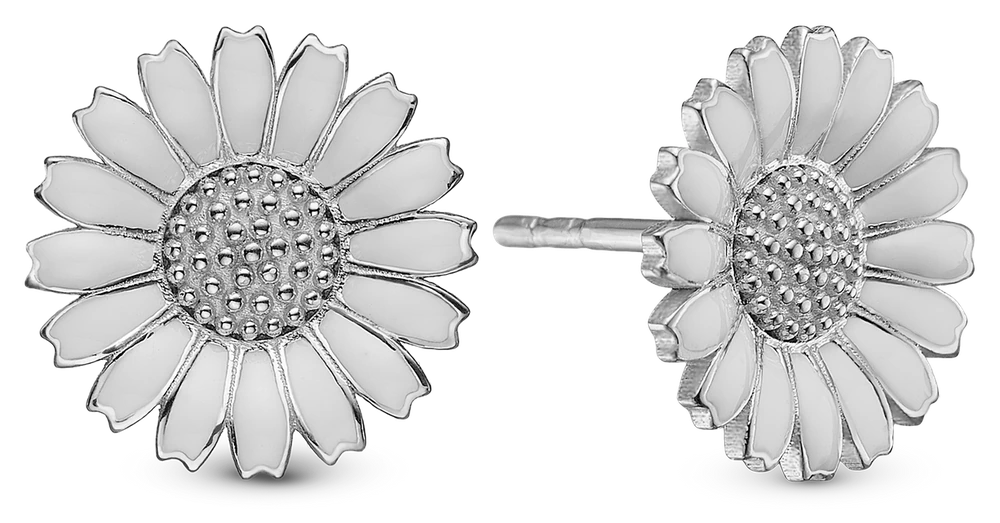 Marguerit 12mm Ørestikker i sterlingsølv 671-S122 — Produktfoto