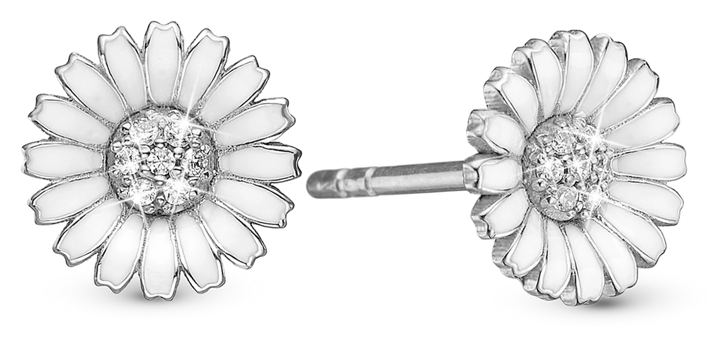 Marguerit CZ 8mm Ørestikker i sterlingsølv 671-S123 — produktbilde