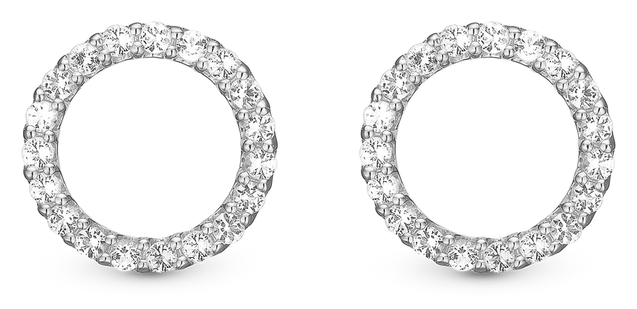Sparkly Circles 12mm Ørestikker i sterlingsølv 671-S43 — produktfoto