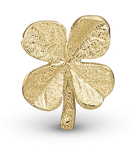 Four Leaf Clover Enkelt Ørestik / Single Stud i forgyldt sterlingsølv 676-G04 — produktbilde