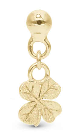 Dangling Four Leaf Clover Enkelt Ørestik / Single Stud i forgyldt sterlingsølv 676-G05 — produktfoto