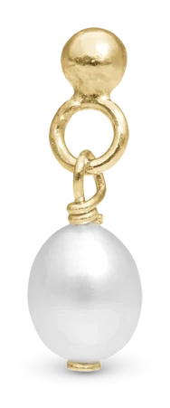 Dangling Pearl Enkelt Ørestik / Single Stud i forgyldt sterlingsølv 676-G08 — produktfoto