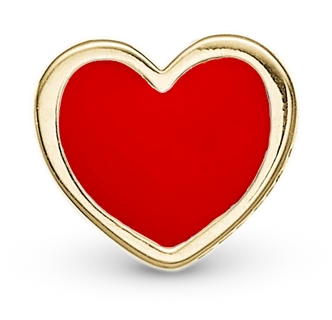 Red Heart Enkelt Ørestik / Single Stud i forgyldt sterlingsølv 676-G23 — produktfoto