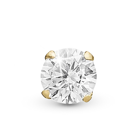 Sparkling White Enkelt Ørestik / Single Stud i forgyldt sterlingsølv 676-G35 — Produktfoto