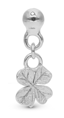 Dangling Four Leaf Clover Enkelt Ørestik / Single Stud i sterlingsølv 676-S05 — produktfoto