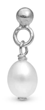 Dangling Pearl Enkelt Ørestik / Single Stud i sterlingsølv 676-S08 — produktfoto