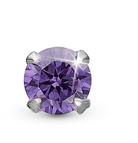 Purple Dance Enkelt Ørestik / Single Stud i sterlingsølv 676-S22 — Produktfoto