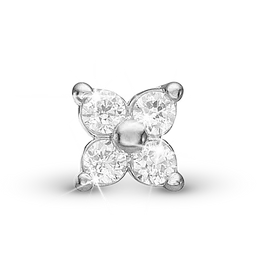Magic white Enkelt Ørestik / Single Stud i sterlingsølv 676-S36 — produktfoto