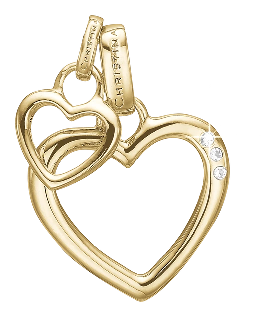 Open Mother Hearts Vedhæng i forgyldt sterlingsølv 680-G13 — produktfoto