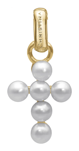 Pearl Cross Vedhæng i forgyldt sterlingsølv 680-G159 — produktfoto