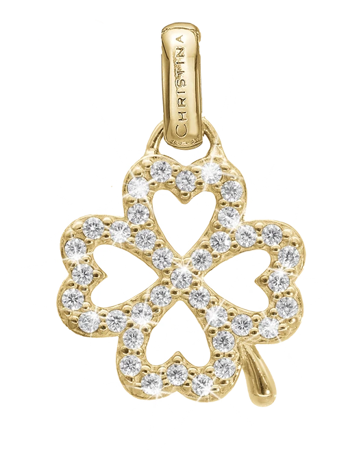 Shimmery Clover Vedhæng i forgyldt sterlingsølv 680-G164 — produktfoto