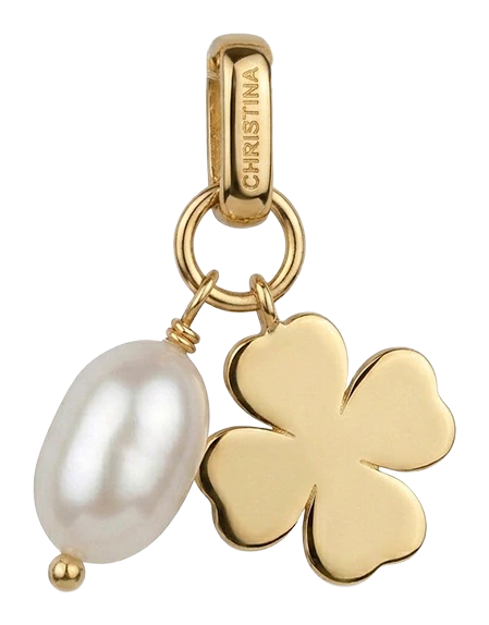 Clover & Pearl vedhæng forgyldt sølv 680-G175 — produktfoto