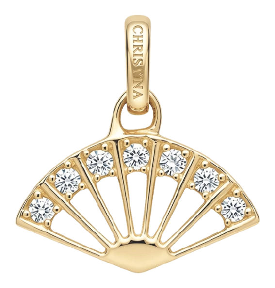 Sparkling Fan vedhæng forgyldt sølv 680-G180 — produktfoto