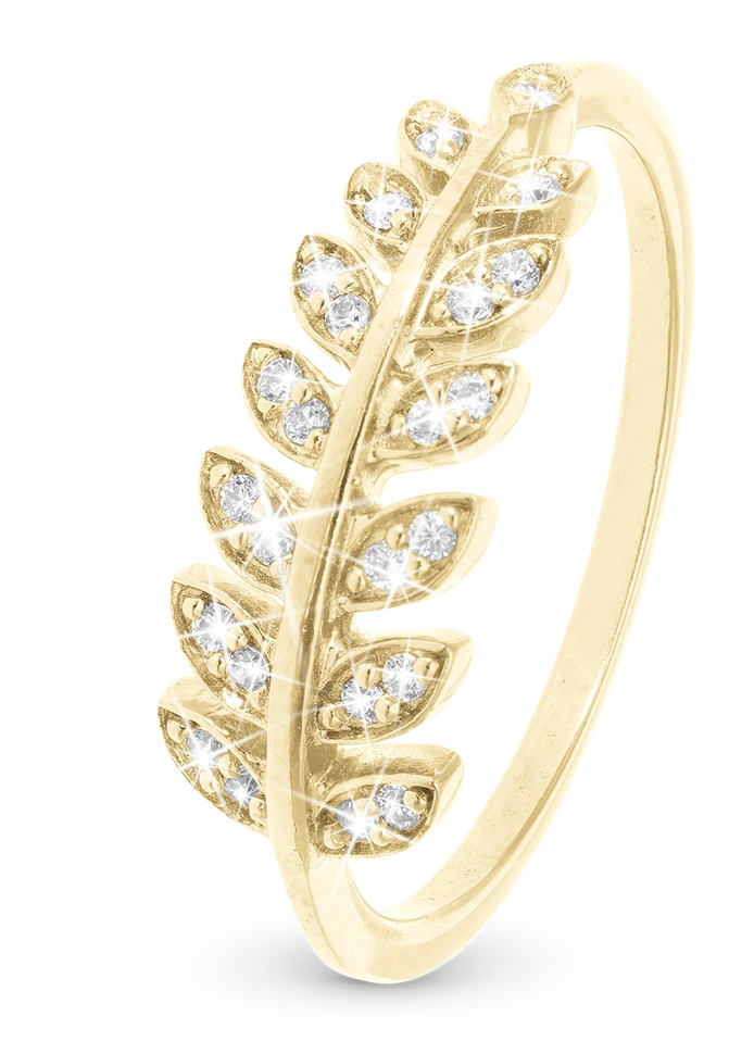 Forest Leaves Ring i forgyldt sterlingsølv 800-1.18.B — produktfoto