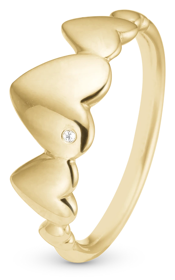 Hearts for Ever Ring i forgyldt sterlingsølv 800-2.18.B — Produktfoto