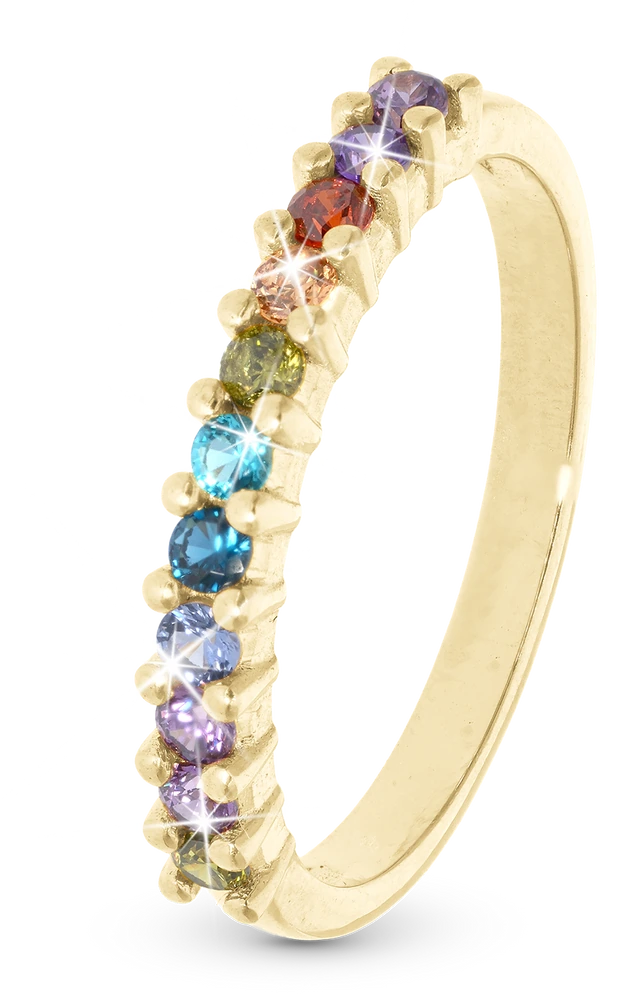 Rainbow Ring i forgyldt sterlingsølv 800-2.28.B — produktfoto