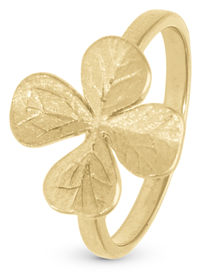Four Leaf Clover Ring i forgyldt sterlingsølv 800-3.29.B