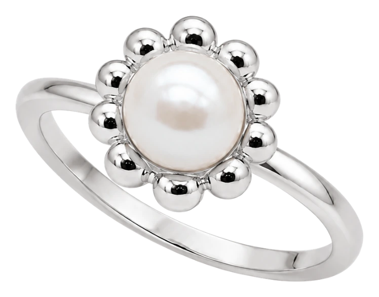 Flower Pearl ring sølv 800-4.16.A