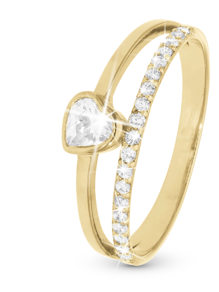 Sparkling Love Ring i forgyldt sterlingsølv 800-5.8.B — product photo