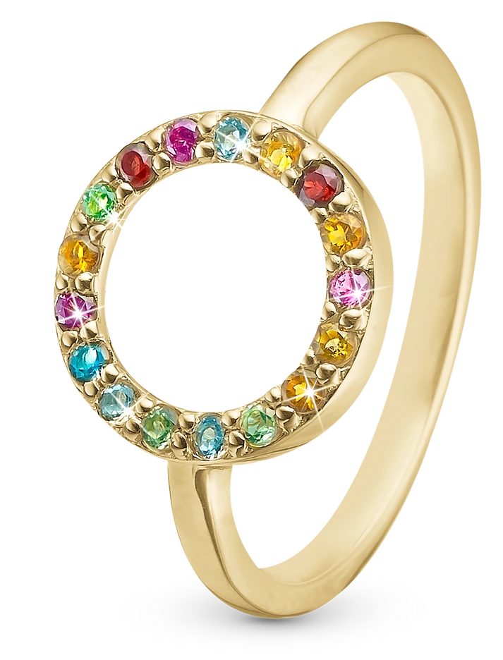 World Goals Ring i forgyldt sterlingsølv 800-7.1.B — produktbilde